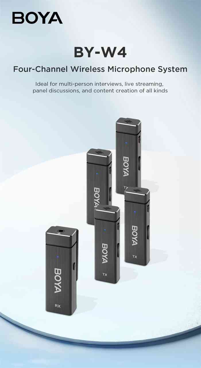 BOYA BY-W4 Ultracompact 2.4GHz Wireless Microphone camera & phone